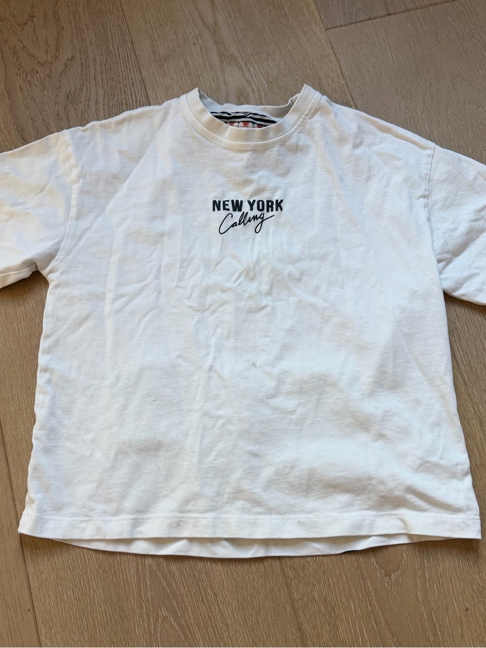 Denim & Flower White 'New York Calling' Graphic Crewneck Tee
